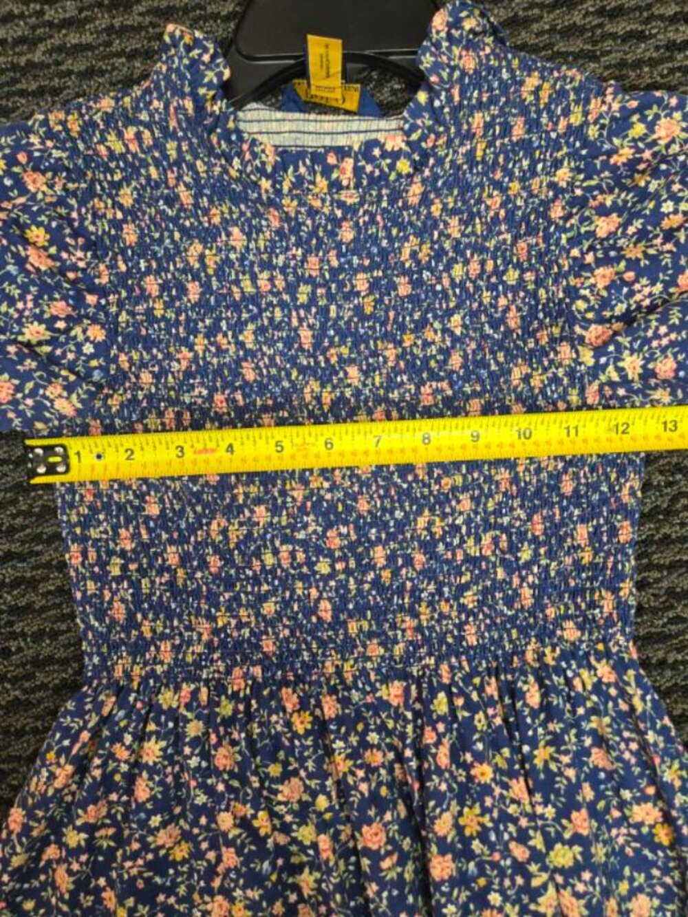 Polo Ralph Lauren Girls Floral Smocked Cotton Jersey Dress Size L 12-14 Boho - Picture 6 of 7